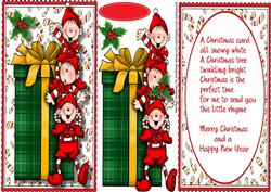 Lovely D.l with Verse , the Elves at Christmas