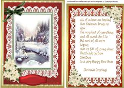 Lovely Christmas River Scene with Verse 