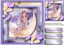 Beautiful Moonwind Girl in the Clouds