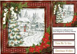 Beautiful Christmas Scene with Poinsettias