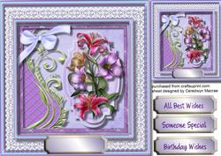 Beautiful Bouquet of Flowers on Lace
