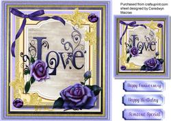 Lovely Deep Lilac Roses and Love 