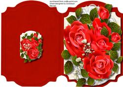 Cut, and Fold Beautiful Red Roses for Love .