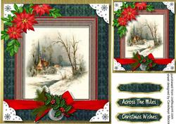 Traditional Christmas Scene with Poinsettias ,