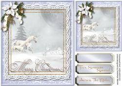 Beautiful Unicorns in the Winter Snow