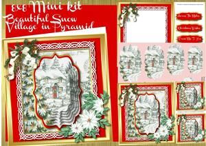 8x8 Mini Kit , Beautifuol Snow Village in Pyramid 