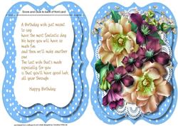 Tent Card , with Birthday Verse