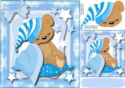 Lovely Little Sleey Time Bear Blue 