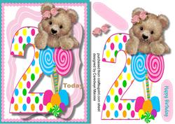 Fuzzy Bears 2nd Birthday Wish Girl