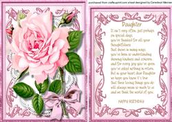 Beautiful Rose for a Special Daughter , with Verse