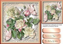 Beautiful Vintage Roses with Butterfly's 