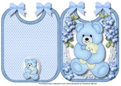 Print, Cut, and Fold , Blue Baby Bib 