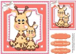 Beautiful Baby Giraffe with Mum