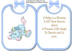 Incert Blue Baby Boy with Verse