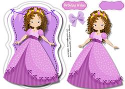 Beautiful Purple Princess Topper or Easel 
