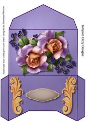 Lovely Gift Wallet , Lilac Roses and Berrys