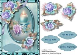 Beautiful Aqua Candle 1