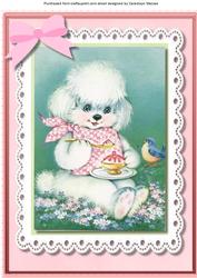 Beautiful A4 Poodle and Blue Bird 