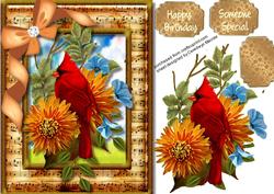 Beautiful Red Cardinal on a Music Frame 