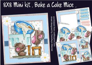 cup647965_1398 - 8x8 Mini Kit , Bake a Cake Mice 