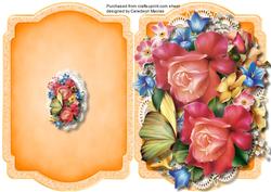 Print and Fold, Lovely Rosy Posy on Lace