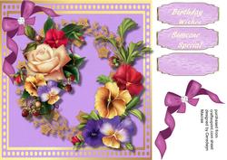 Beautiful Pansy's on Gold
