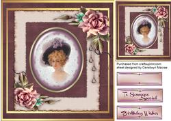 Beautiful Vintagfe Lady on Lace