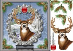 Beautiful Stag in a Silver Plaque 