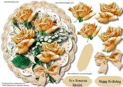 Lovely Cream Roses on Double Lace