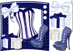 Lovely Royal Bluel Shaped Card Withbask and Accessories