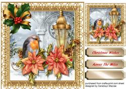 Beautiful Robin and Poinsettias