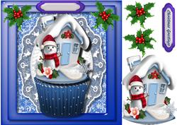 Lovely Snowman on a Cupcake