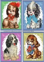 4 Lovely Notelets or Small Cards , Little Pups