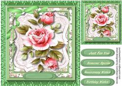 Beautiful Floral Roses in a Brackey Frame 