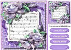 Lovely Roses on Sheet Music Lilac 