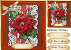 Lovely Poinsettias on Lace 