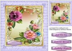 Beautiful Camellias in a Scroll Frame