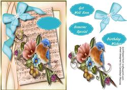 Beautiful Blue Bird on a Branch