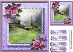 Lovely Country Scene with Roses