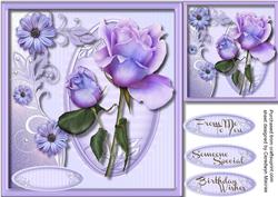 Lovely Rose on a Lilac Frame 