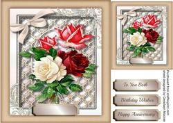 Lovely Roses on a Lattace Mat 