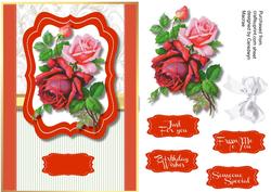 Beautiful Roses on a Bracket Mat