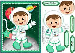Lovely Brown Haired Space Cadet Birthday Boy, .