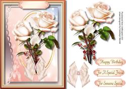 Beautiful Cream Roses and Berry's