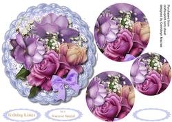 Lovely Lilac Roses and Lace , Pyramid