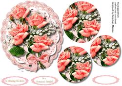 Lovely Pink Roses in Double Frill , Pyramid