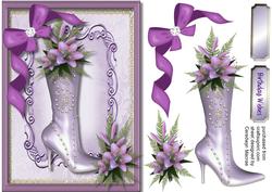 Beautiful Lilac Boot and Flowers