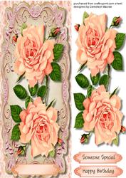 D.l ,with Beautiful Apricot Roses