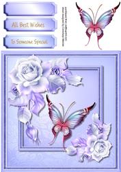 Beautiful Lilac Rose and Butterfly