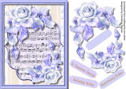 Beautiful Lilac Roses on Sheet Music